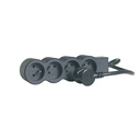049477 RALLONGE MULTIPRISE 16A 4X2P+T 1.5M NOIR ET GRIS FONCE