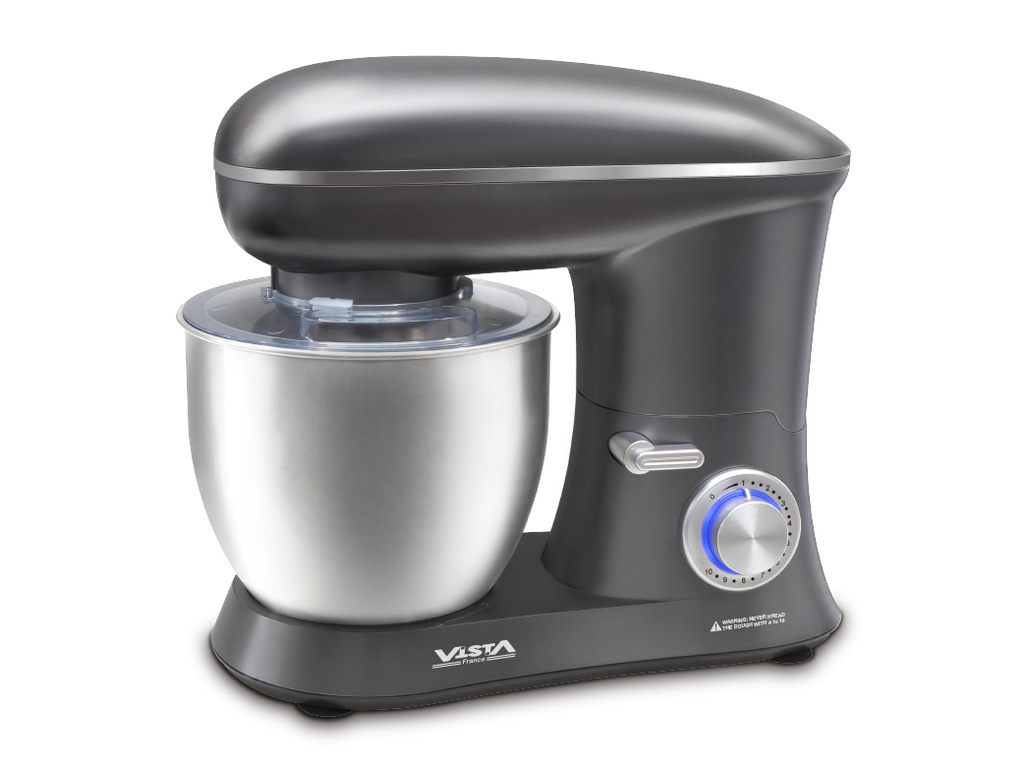 STM1610 ROBOT CUISINE PRO - BOL EN INOX DE 6,5L - 10 VITESSES - ACCESSOIRES : BATTEUR MELANGEUR / FOUET / CROCHET - 1600W VISTA