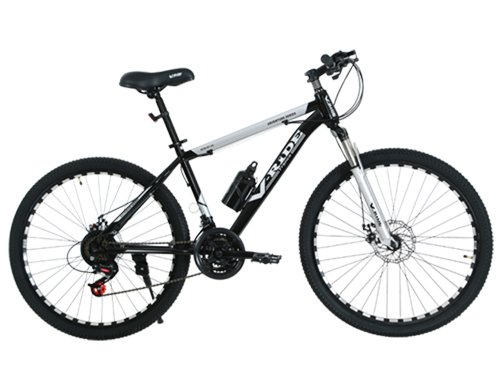 VELO. MTBQ1-26 VTT26 AMORTISSEUR AVANT - 21 VITESSES - FREIN A DISQUE - GOURDE - BLEU/VERT/ARGENT/JAUNE/ROUGE V RIDE 
