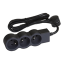 EL. 049472 RALLONGE MULTIPRISE A PUIT 1,5m EXTRA PLATE 3X2P+T 230V 3500W 16A NOIR GRIS FONCE LE GRAND