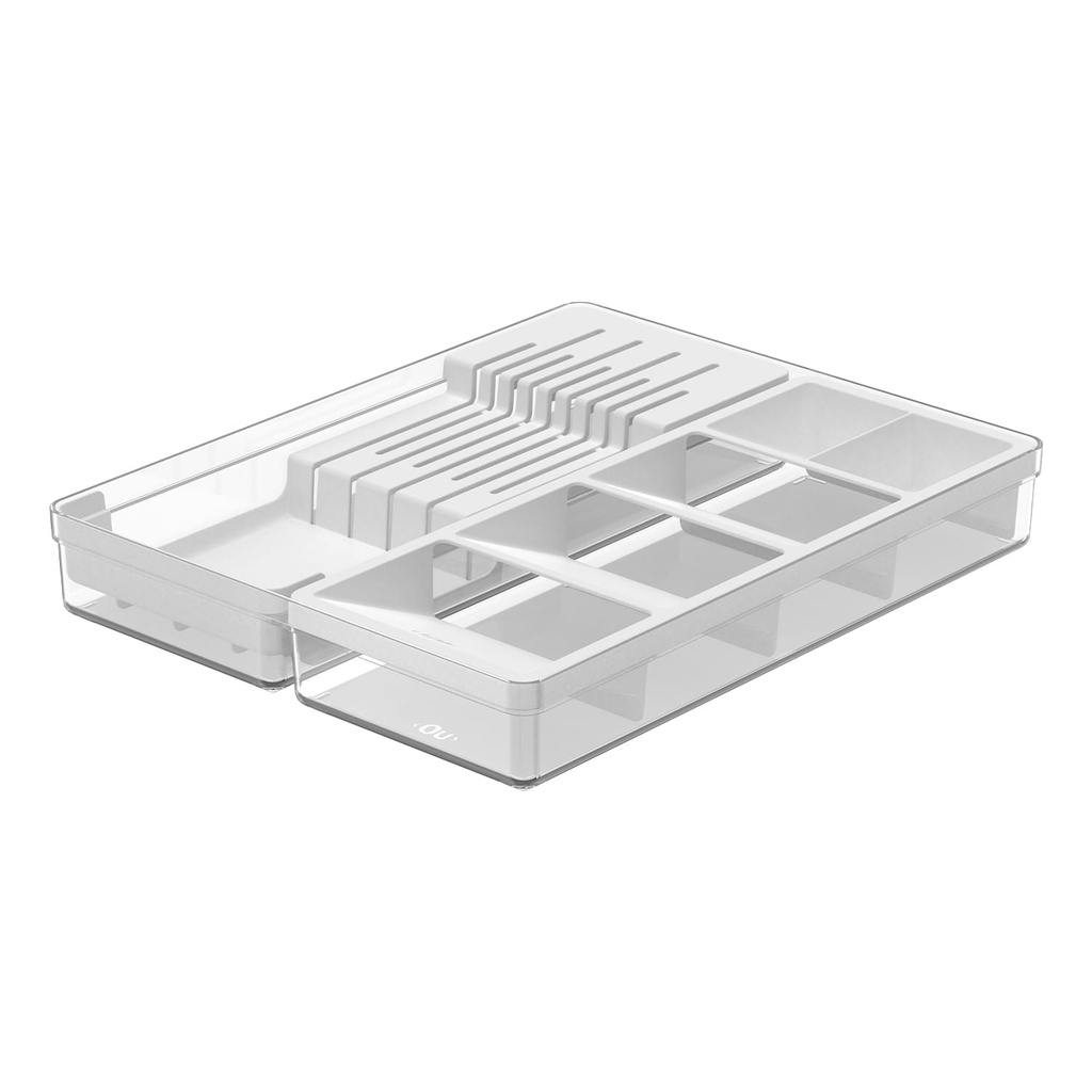 VR. OGC2100BCF (OCG2100BCF) CLEAR KNIFE AND CUTLERY ORGANIZER BLANC -OU