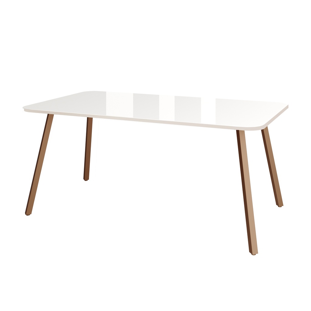 MB. 160130470 RECTANGULAR TABLE REF 1601 ICE OFF WHITE WITH ROSE CARRARO