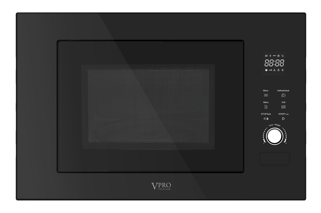 VPMO1252GBK MICRO ONCE ENCASTRABLE 25L - TOUCHE TACTILE - GRILL - NOIR - 850W/1000W BRAND VPRO FRANCE