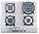 VPPCG6040IX PLAQUE DE CUISSON ENCASTRABLE/A POSER - 04 FEUX - INOX BRAND VPRO FRANCE