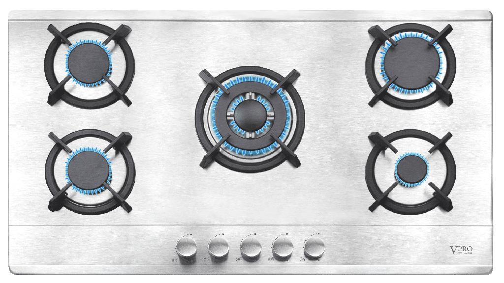 VPPCG9050IX PLAQUE DE CUISSON ENCASTRABLE/A POSER - 05 FEUX - INOX BRAND VPRO FRANCE