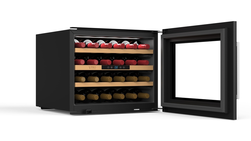VPCAVI60CBK CAVE A VIN ENCASTRABLE 24 BOUTEILLES (57L) - ETAGERES EN BOIS - NOIR BRAND VPRO FRANCE