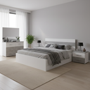 MB. VEN2999 HENRY - ENSEMBLE CHAMBRE À COUCHER KING SIZE POUR MATELAS 180X200 (NON INCLUS) + COMMODE À 6 TIROIRS AVEC MIROIR + TABLES DE CHEVET PRIMAVERA (7COLIS)