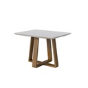 MB. 00411 MESA WOOD 1.2 C/VIDRO RETANGULAR OFF WHITE/NATURE IMCAL