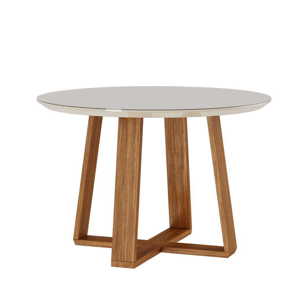 MB. 00911 MESA WOOD 1.2 REDONDA OFF WHITE/NATURE IMCAL