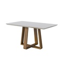 MB. 00611 MESA WOOD 1.6 C/VIDRO RETANGULAR OFF WHITE/NATURE IMCAL ( 2COLIS ) 