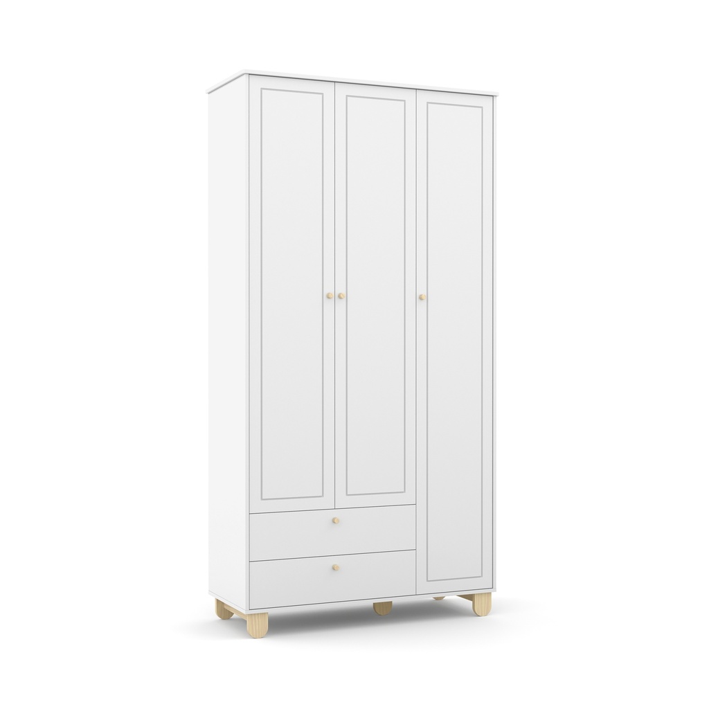 MB. 71270 ROUPEIRO 3 PTS ZUPY SM LAQUEADO BCO SOFT/NATURAL MATIC 