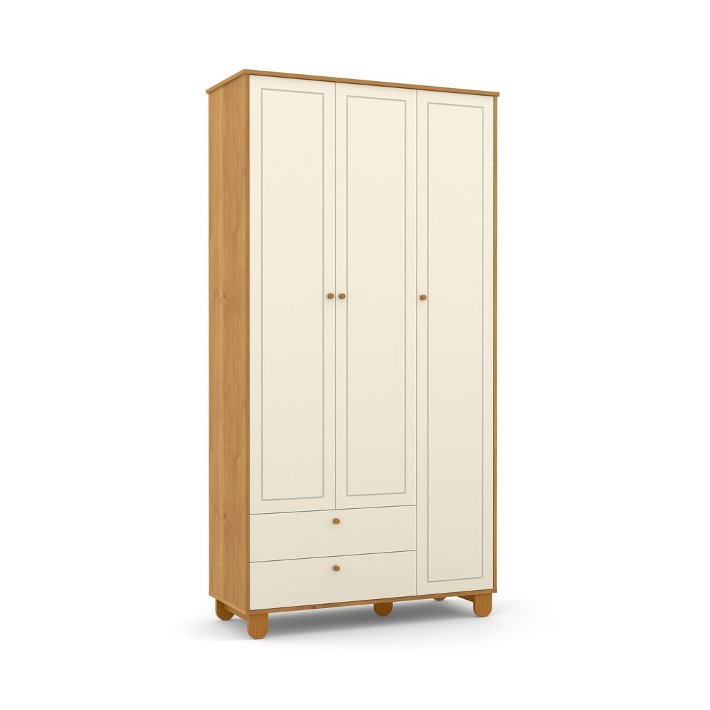 MB. 71269 ROUPEIRO 3 PTS ZUPY SM LAQUEADO FREIJO/OFF WHITE/ECO MATIC 