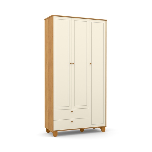 MB. 71269 ROUPEIRO 3 PTS ZUPY SM LAQUEADO FREIJO/OFF WHITE/ECO MATIC 