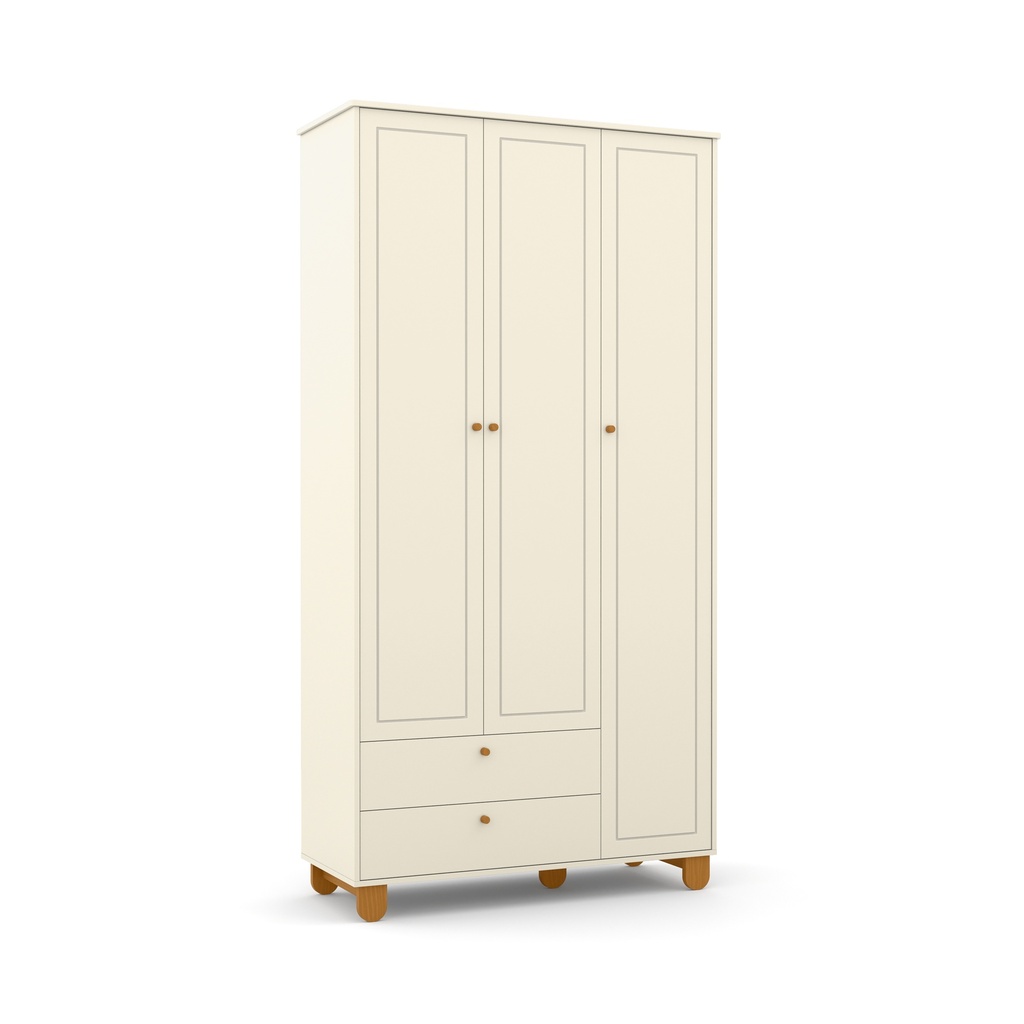 MB. 71267 ROUPEIRO 3 PTS ZUPY SM LAQUEADO OFF WHITE/ECO WOOD MATIC 
