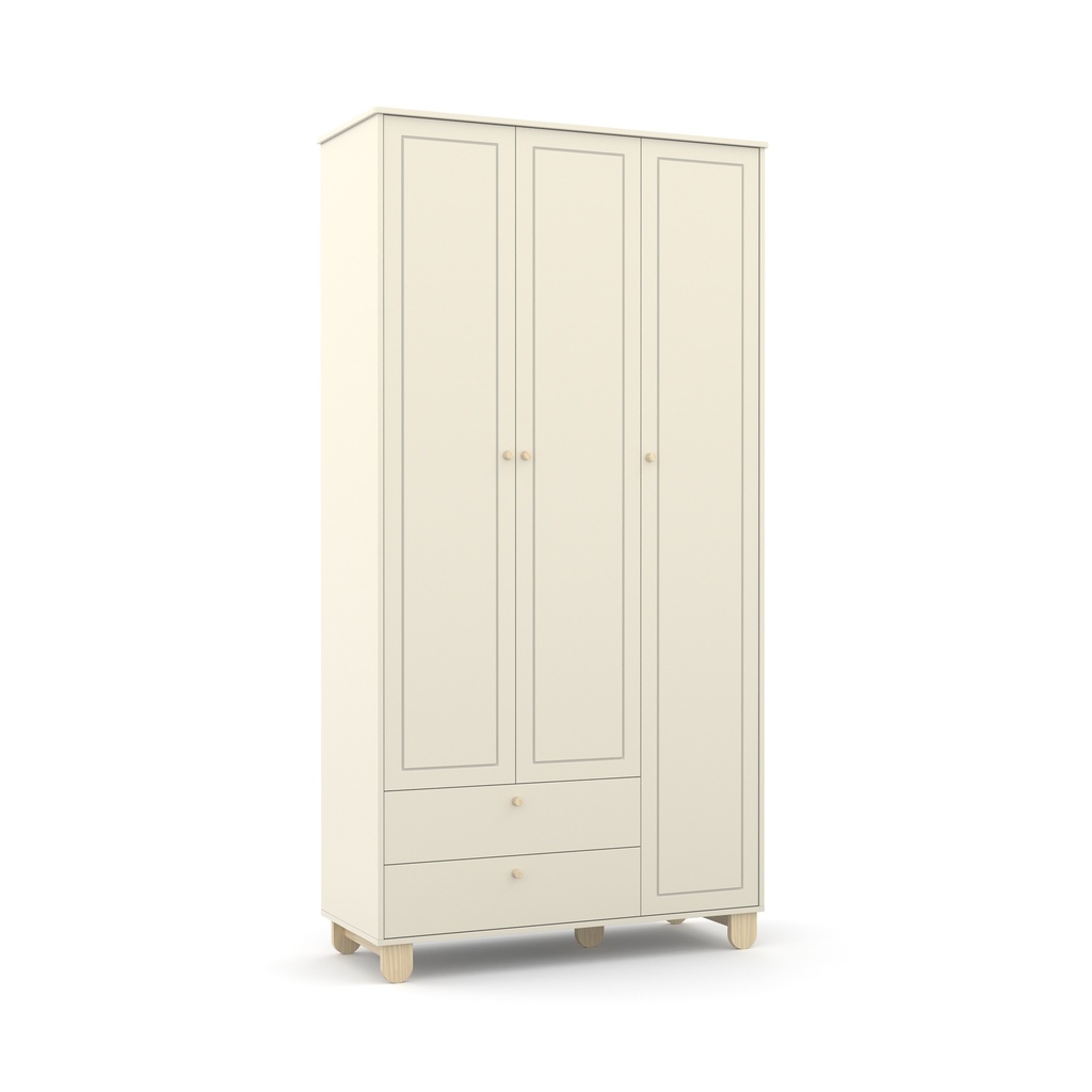 MB. 71271 ROUPEIRO 3 PTS ZUPY SM LAQUEADO OFF WHITE/NATURAL MATIC 