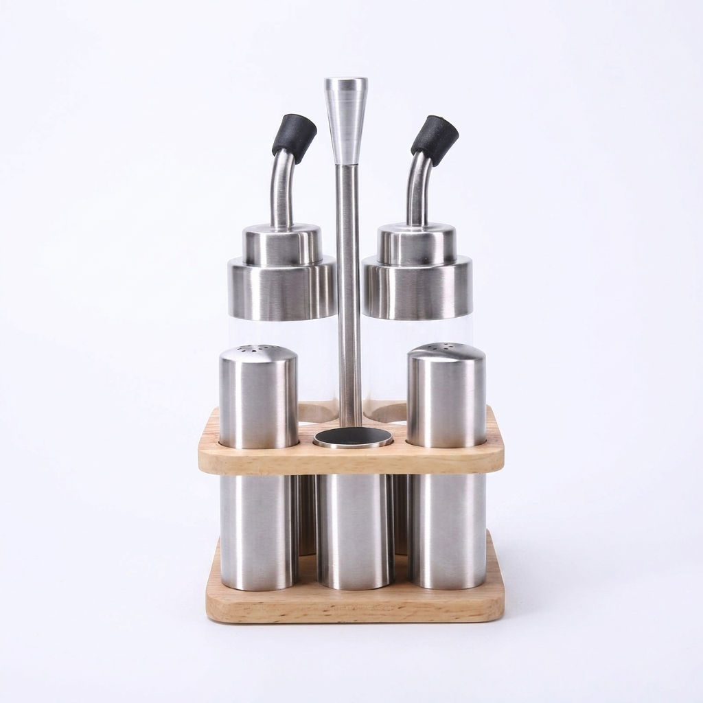 ZO-36 Wooden Base  Handheld Seasoning Set