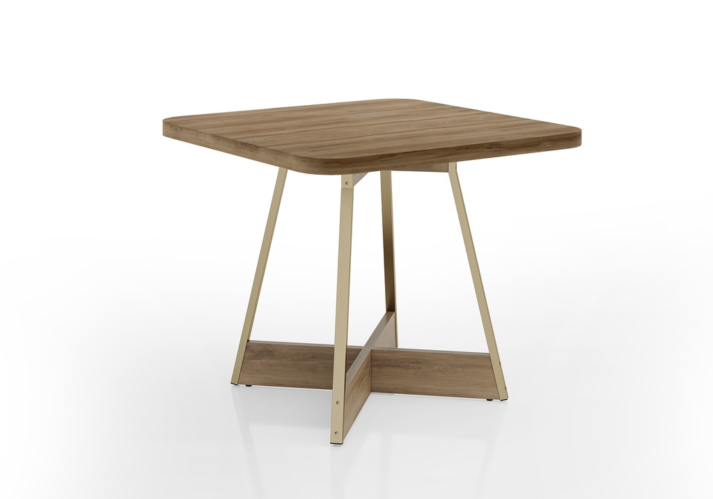 MB. 159332980 SQUARE TABLE REF 1593 OAK NOCE W/GOLD MATTE CARRARO 