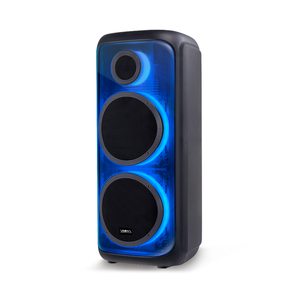 SP9940BT ENCEINTE PORTABLE 2x10''+1'' -RECHARGEABLE -BLUETOOTH -USB -SD -FM -TWS -TELECOMMANDE -AUX -MICRO -100W -10000W PMPO VISTA FRANCE
