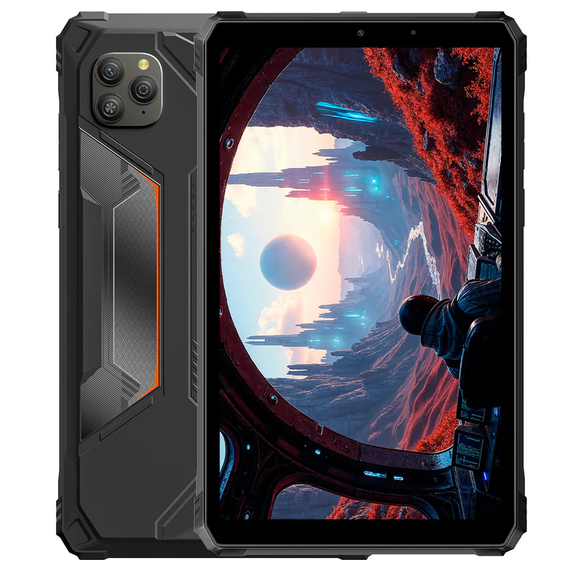 TABLETTE BLACKVIEW ACTIVE 5 T615 , 8.68" HD+IPS 800X1340 90 HZ , 8GB/128GB , ANDROID 15 , CAMERA 13MP / 16MP , BATTERY 6600mAh , HAND STRAP , PASSIVE CAPACITIVE PEN NOIR / ORANGE QUB 