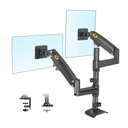 SUPPORT D'ECRAN ARTICULE SIMPLE POUR BUREAU DOUBLE 17"-35" NB H180 QUB