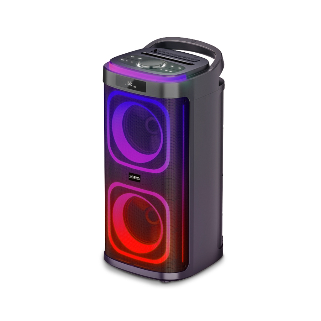 EL. ENCEINTE PORTABLE 2x8"+2x2,5"-RECHARGEABLE-BLUETOOTH-USB-SD-FM-TWS -ENTREE GUITARE-TELECOMMANDE-AUX-MICRO-200W-20000W PMPO VISTA. SP9948BT
