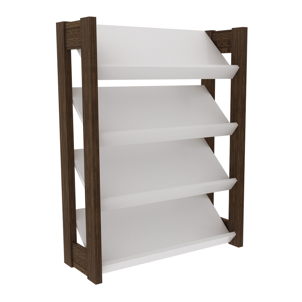 MB. AZ1025 0001 SHOE RACK WHITE/WALNUT TECNOMOBILI 