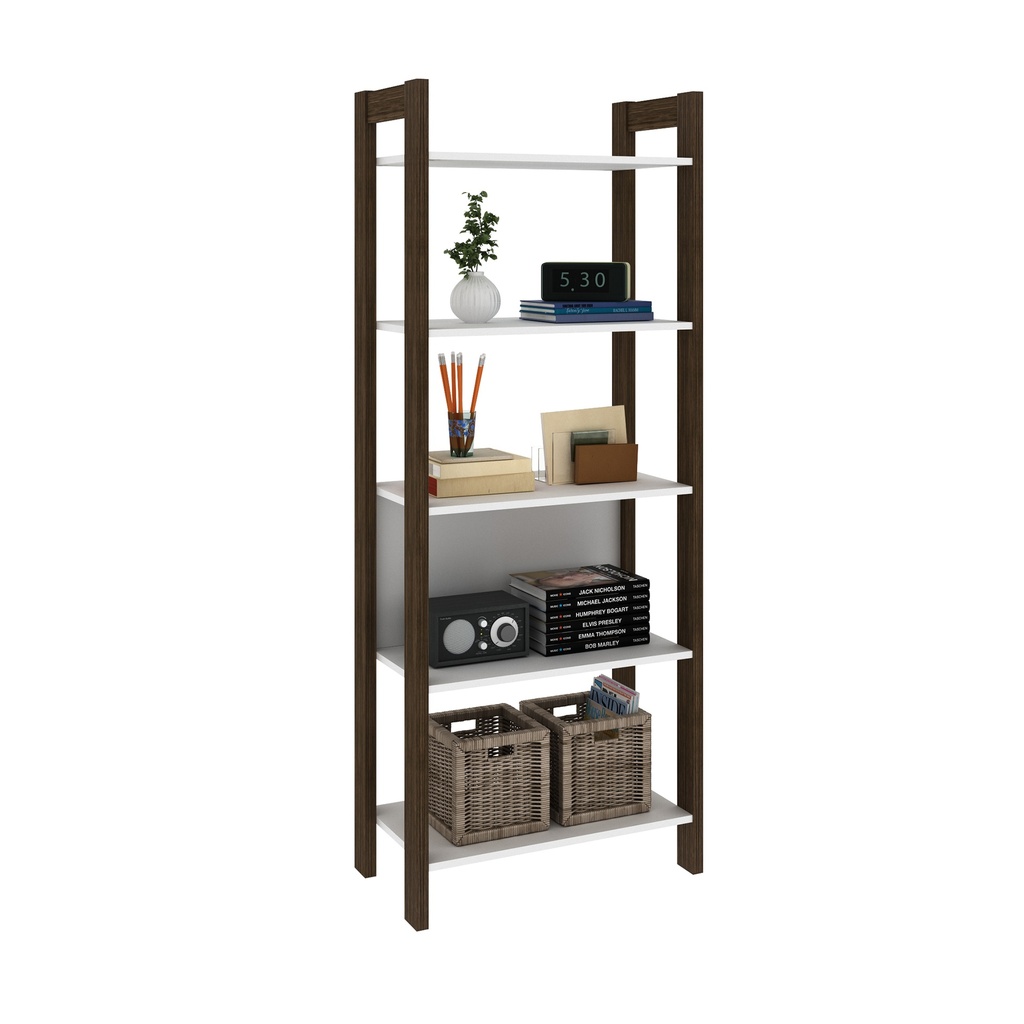 MB. AZ1005 0001 BOOKCASE WHITE/WALNUT TECNOMOBILI 