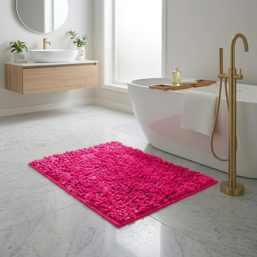 [GF 08/015/18] LM. BLEND CHENILLE MAT ITEM:8M0087 COL 6:PINK 60X90