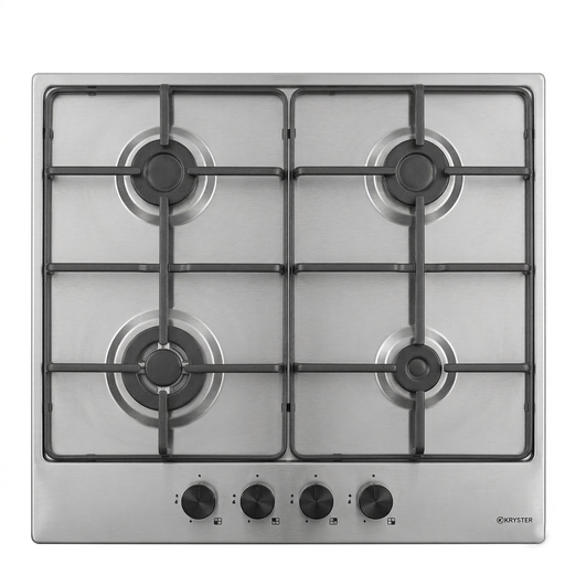 [KHOB64G] EL. PLAQUE DE CUISSON 60CM 04 FEUX A GAZ - INOX KHOB64G KRYSTER