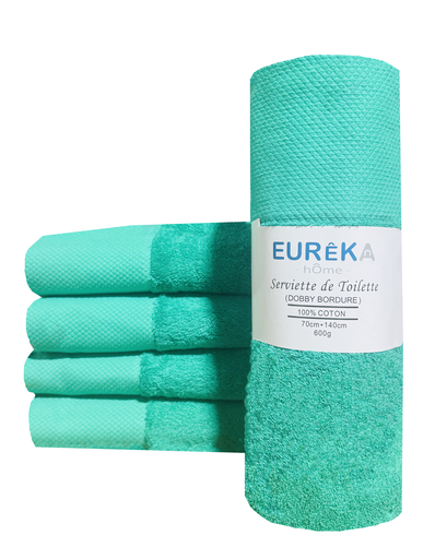 [BD71VR GF 07/038/23] Serviette avec Bordure 70X140 600GR COL:GREEN