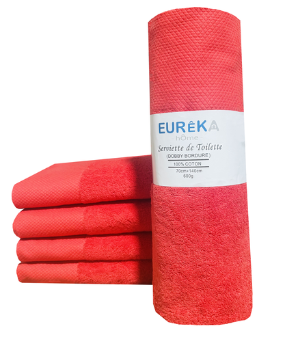[BD71R GF 07/038/23] Serviette avec Bordure 70X140 600GR COL:RED
