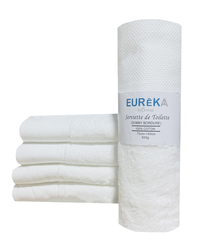 [BD71BL GF 07/038/23] Serviette avec Bordure 70X140 600GR COL:WHITE