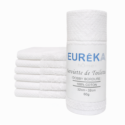 LM. BD33BL Serviette avec Bordure Dobby 32X32 60GR Col:Blanc