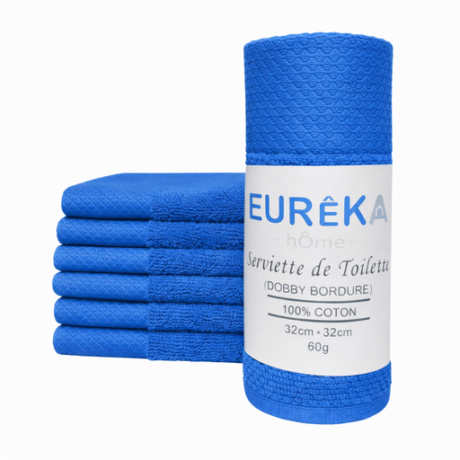 [BD33B GF 07/038/23] LM. BD33B Serviette avec Bordure Dobby 32X32 60GR Col:Bleu