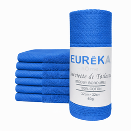 LM. BD33BM Serviette avec Bordure Dobby 32X32 60GR Col: Bleu Marine