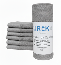 LM. BD33GR Serviette avec Bordure Dobby 32X32 60GR Col:Gris
