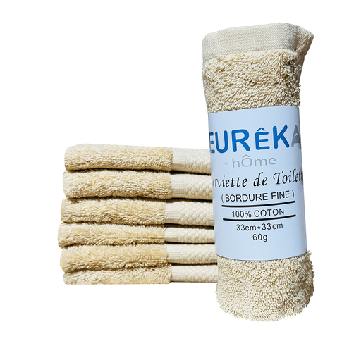 [BF33BG GF 07/038/23] SERVIETTE DOBBY AVEC BORDURE FINE 33X33 60GR COL:BEIGE