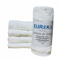 LM. BF33BL SERVIETTE DOBBY AVEC BORDURE FINE 33X33 60GR COL:BLANC