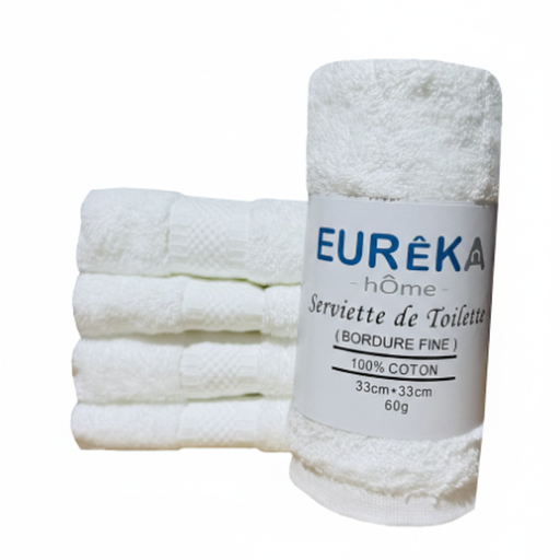 [BF33BL GF 07/038/23] BF33BL SERVIETTE DOBBY AVEC BORDURE FINE 33X33 60GR COL:BLANC