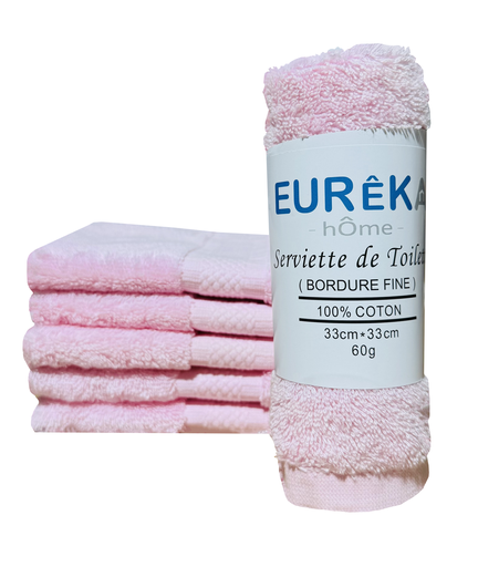 [BF33R GF 07/038/23] SERVIETTE DOBBY AVEC BORDURE FINE 33X33 60GR COL:ROSE