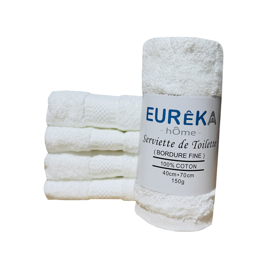 [BF47BL GF 07/038/23] BF47BL SERVIETTE DOBBY AVEC BORDURE FINE 40X70 150GR COL:BLANC