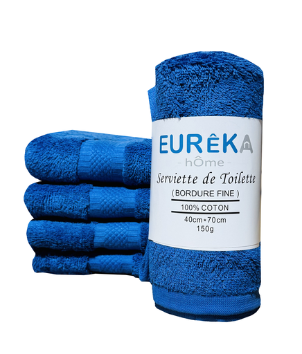 [BF47BM GF 07/038/23] SERVIETTE DOBBY AVEC BORDURE FINE 40x70 150GR COL:BLEU MARINE