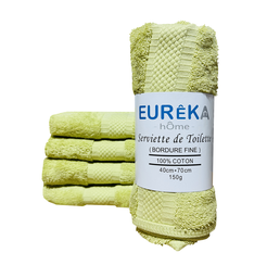 SERVIETTE DOBBY AVEC BORDURE FINE 40x70 150GR COL:VERT