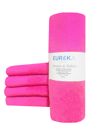 [BD71RF GF 07/038/23] BD71RF Serviette avec Bordure Dobby 70X140 600GR COL:ROSE FONCE