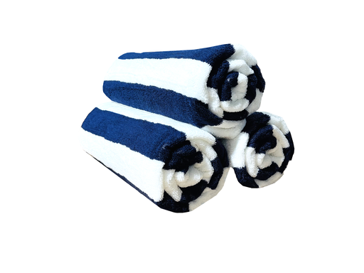 [SP815NBW GF 07/038/23] Serviette De Plage 80x150g 650g Col: NAVY BLUE-WHITE