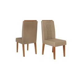 MB. CONJUNTO CADEIRA LIA (2 UND) FREIJO/VELUDO KRAFT DJ MOVEIS. 231428215