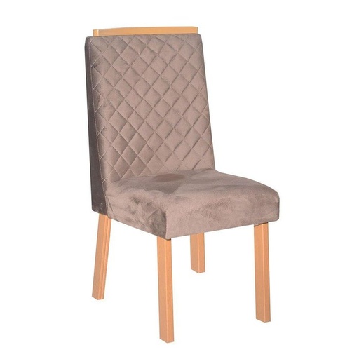 [203488216] MB. CONJUNTO CADEIRA NEW MAIA (2 UND) FREIJO/VELUDO MOCA DJ MOVEIS. 203488216