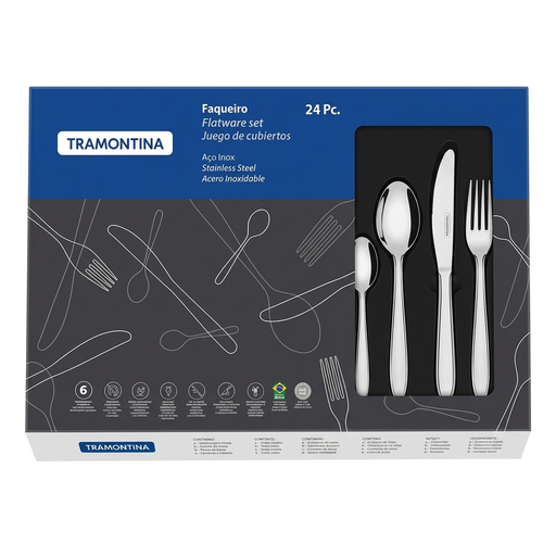 [66985/000] 24PCS.FLATWARE SET OSLO TRAMONTINA.66985/000