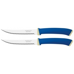 VR. 2 PCS STEAK KNIVES W/MICROSERRATED TRAMONTINA 23494/215