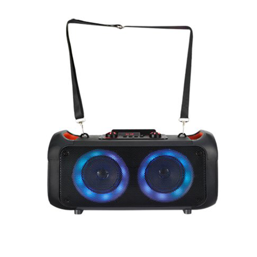 [SP9904BT] ENCEINTE PORTABLE 2X4" - RECHARGEABLE - BLUETOOTH - USB - SD - FM - TWS - TELECOMMANDE - AUX - MICRO - 10 W - 1500W PMPO - SANGLE DE TRANSPORT (8PCS) SP9904BT